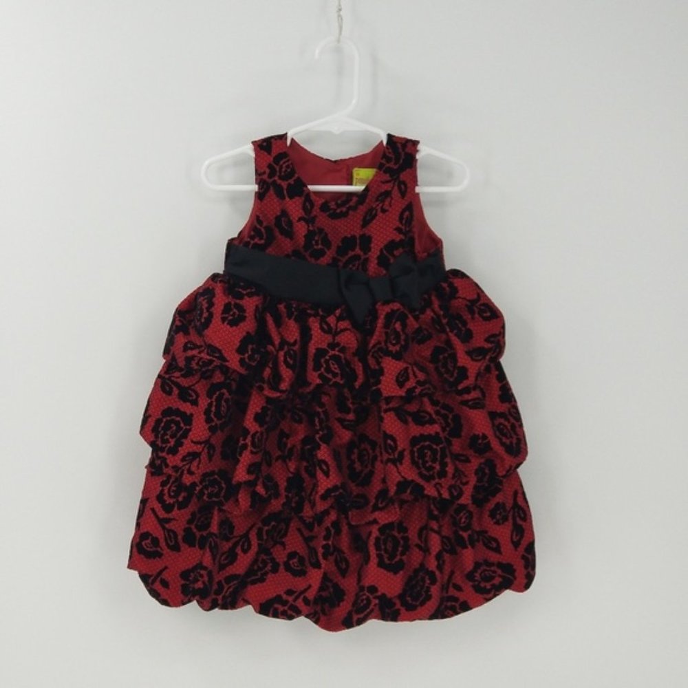 Penelope Mack Ruffle Tiered Floral Christmas Dress